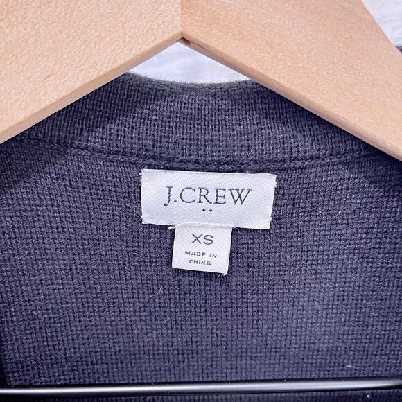 J CREW Sweater Blazer Coat Black Button Up Slim Fit Cotton Stretch Womens XS - Picture 5 of 7
